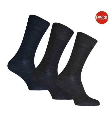 Pack of 3  Mens super soft bamboo socks  shade of blue melange Simply Essentials