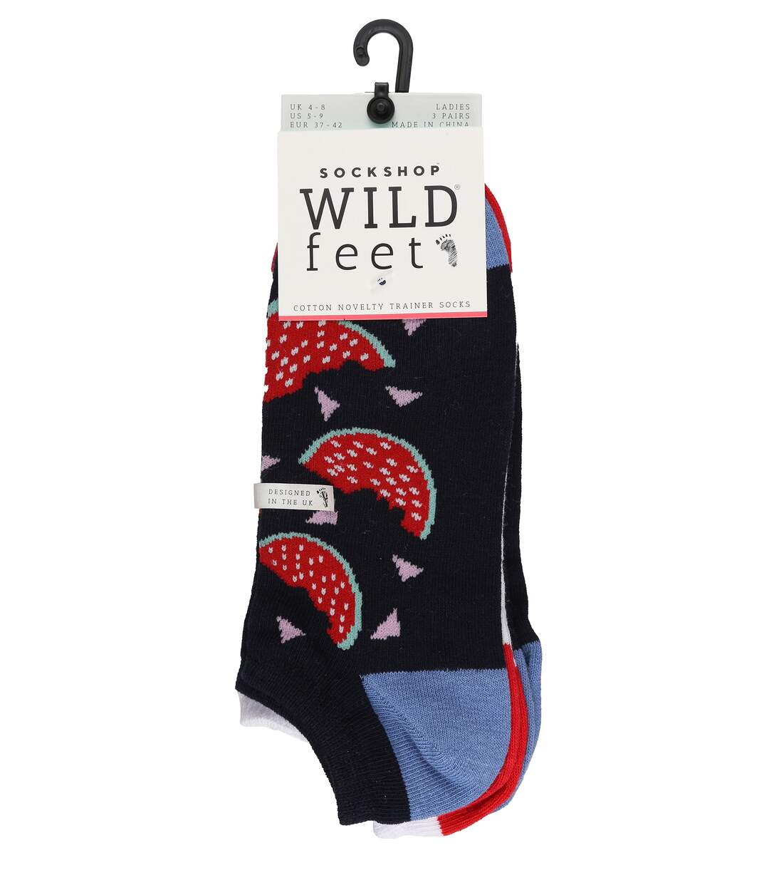 Wild Feet - 3 Pk Ladies Novelty Animal Themed Trainer Socks-2