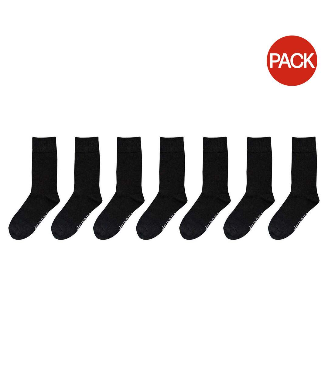 Lot De 7  Chaussettes Homme Noir Classique Firetrap-1
