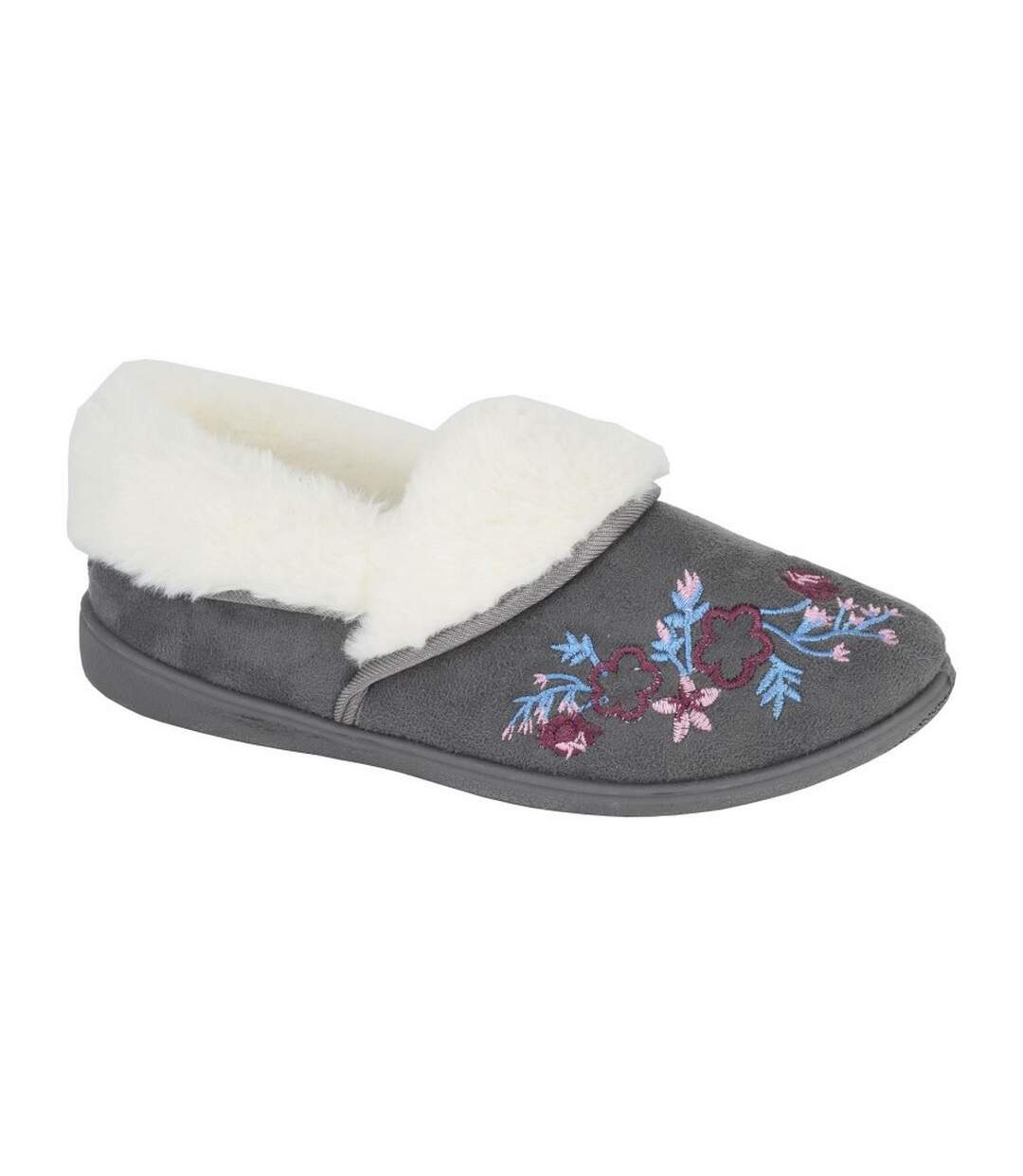Chaussons Mules Motif/style Floral Clare Femme Gris Sleepers-1