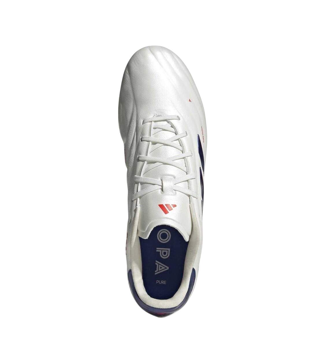 Mens Elite Leather Soft Ground Football Boots White Blue Adidas-4