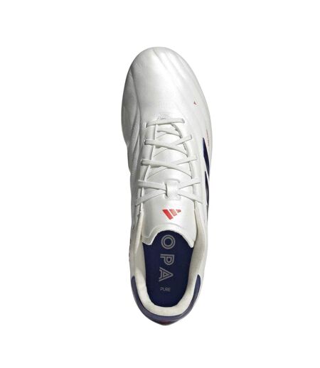 Mens Elite Leather Soft Ground Football Boots White Blue Adidas