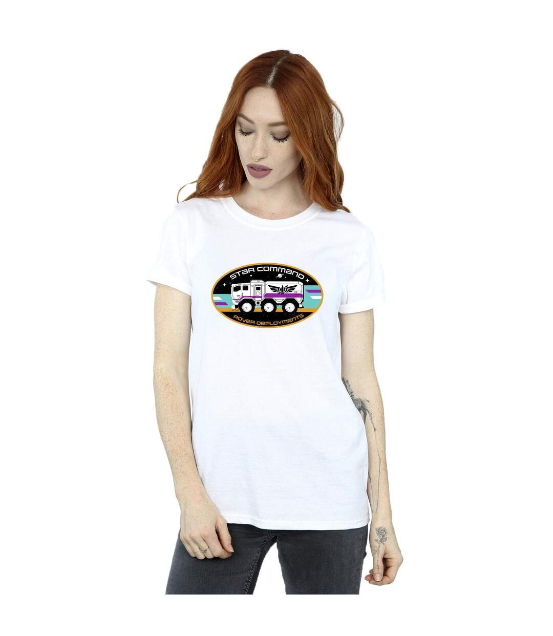 Disney Femme/Ladies Lightyear Rover Deployment Cotton Boyfriend T-Shirt (Blanc) - UTBI33976-2