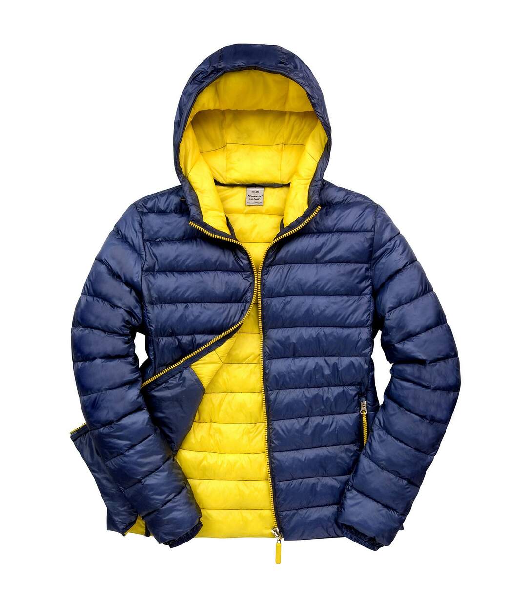 Mens snow bird hooded jacket navy/yellow Result Urban-1