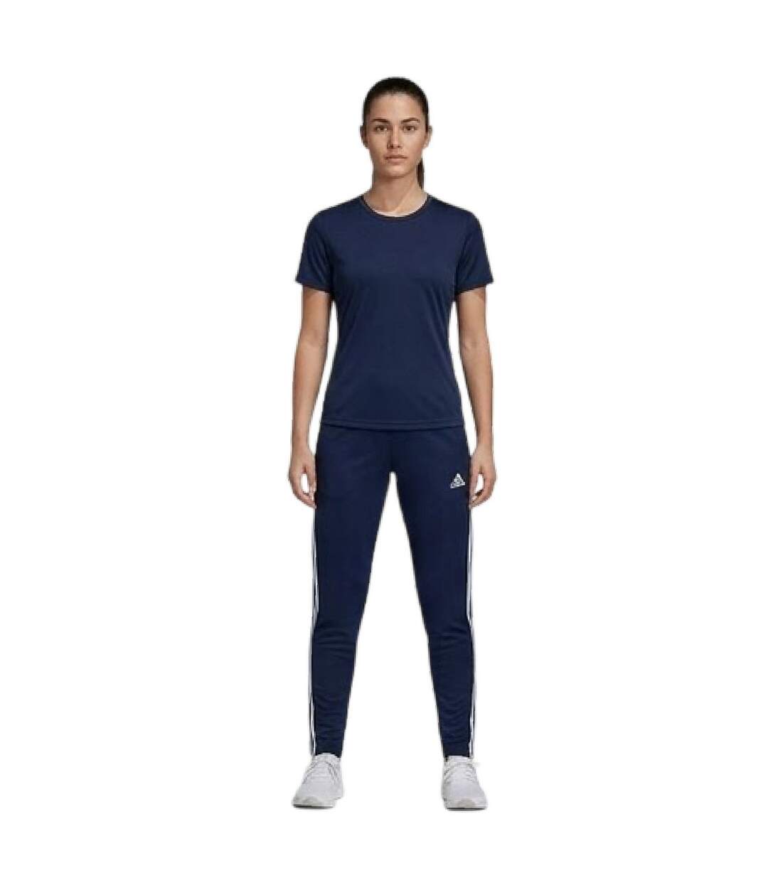 Womens/ladies Con22 3 Stripes Slim Tracksuit Bottoms Navy Blue Adidas-1