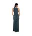 Womens/ladies Sparkle Polyester O Ring Fitted Evening Midi Dress Teal AX Paris-4