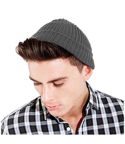 Beechfield® Unisex Retro Trawler Winter Beanie Hat (Smoke Grey)