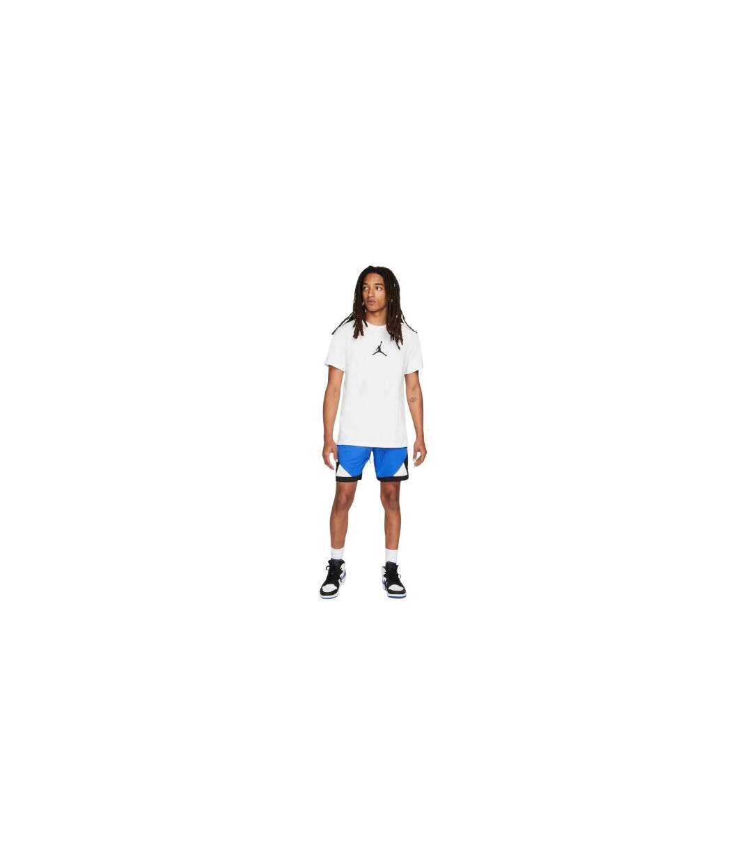 Mens Air Jordan Cotton Short-sleeved T-shirt White Black Nike-1