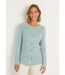 Gilet cardigan boutonné chiné ajouré col rond-1