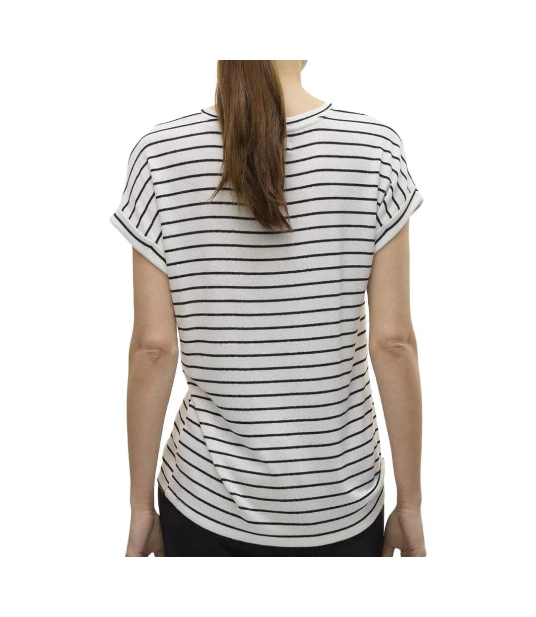 T-Shirt rayure blanc femme vero moda brianna 10291353-2