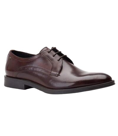 Derbies hadley waxy homme marron foncé Base London