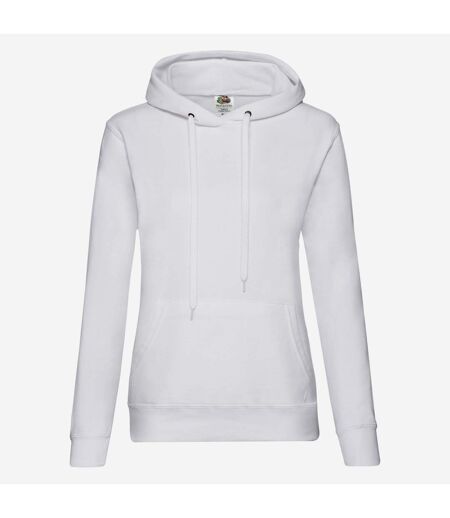 Fruit of the Loom Womens/Ladies Classic Hooded Lady Fit Sweatshirt (White)