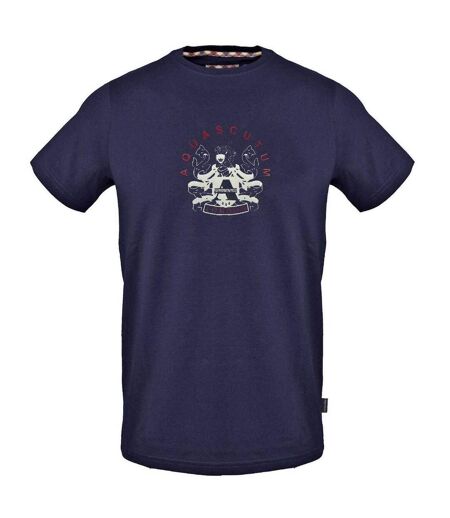 Mens Crest Cotton T-shirt Navy Aquascutum