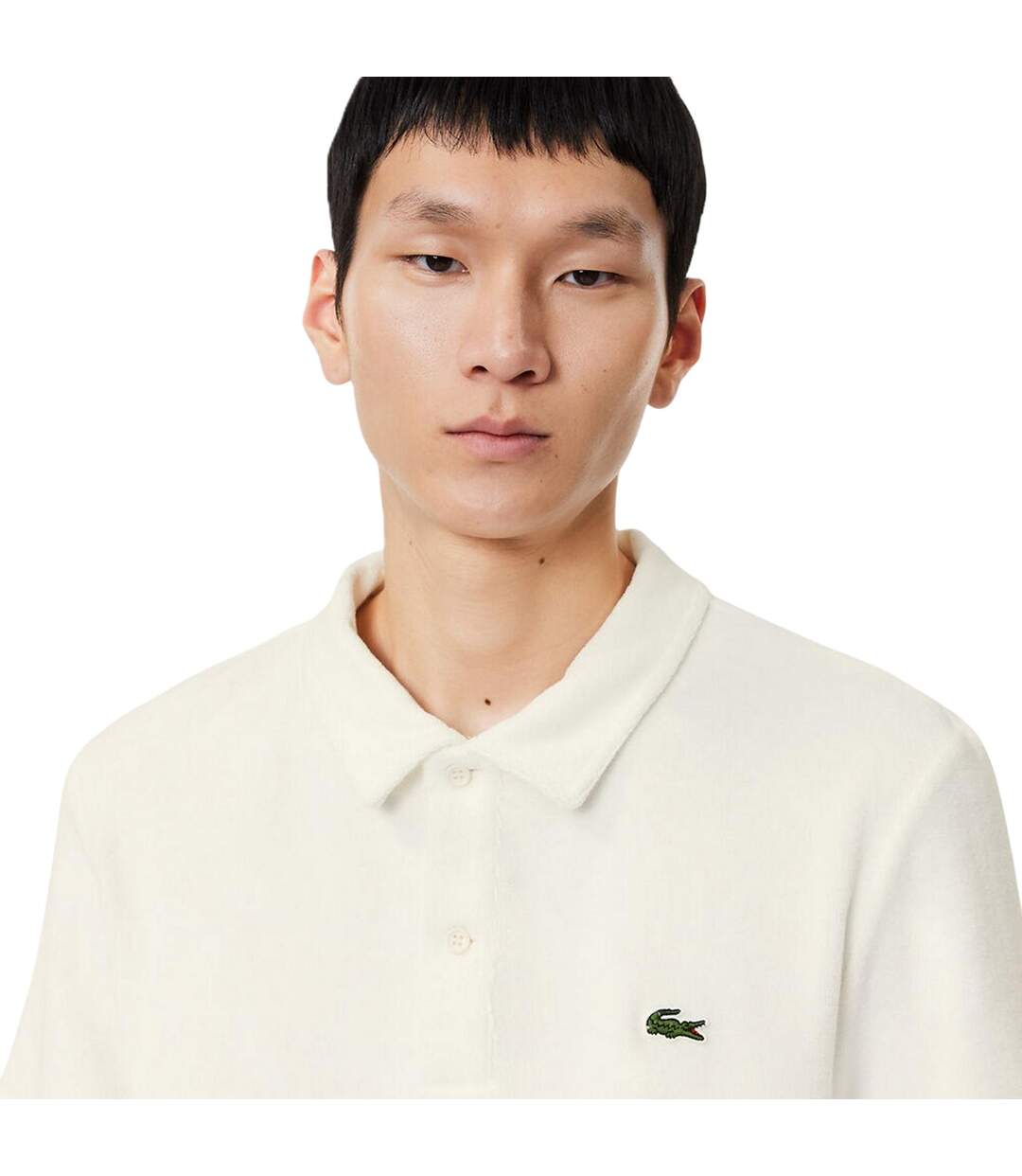 Mens Embroidered Logo Polo Shirt White Lacoste-4
