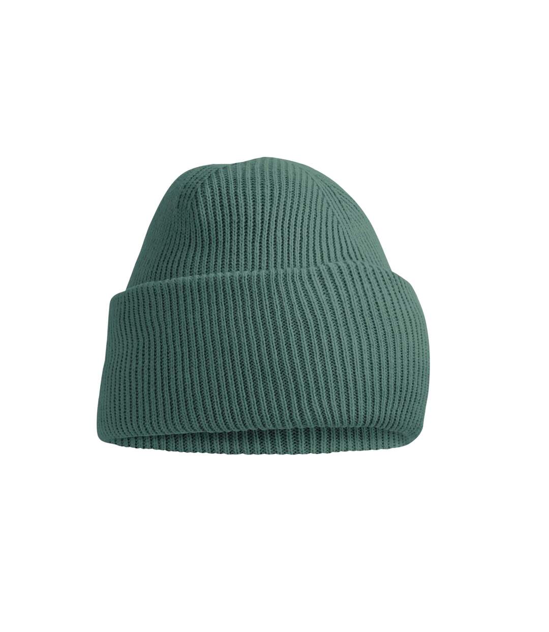 Unisex adult classic deep cuffed beanie marine green Beechfield-2
