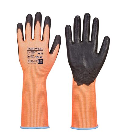 Unisex adult a631 vis tex long cuff cut resistant gloves m orange/black Portwest