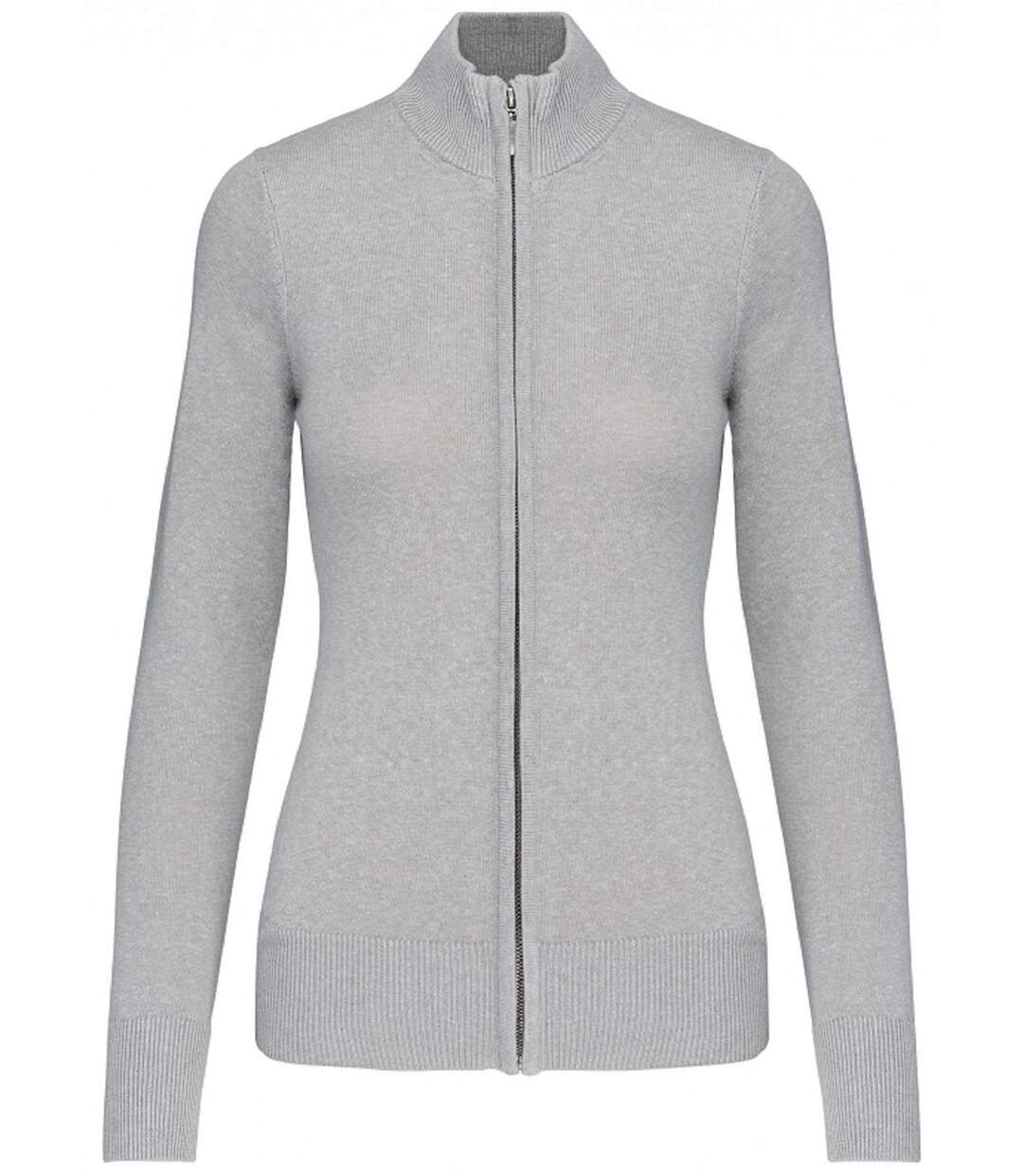 Gilet zippé cardigan K962 - femme - gris