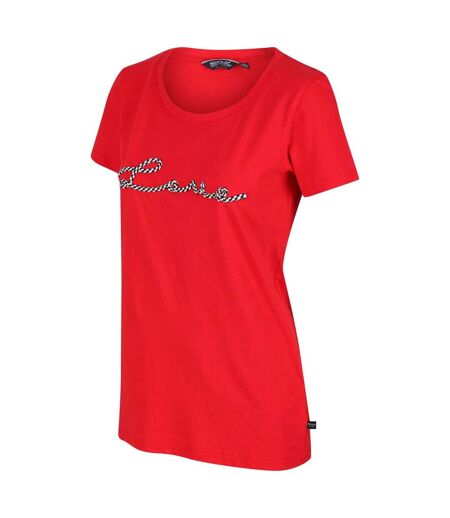 Womens/ladies Filandra Vi Text Coolweave T-shirt Red Regatta