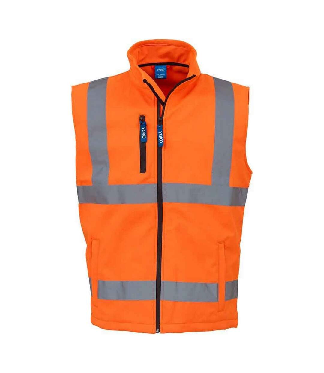 Unisex adult softshell hi-vis gilet orange Yoko-1