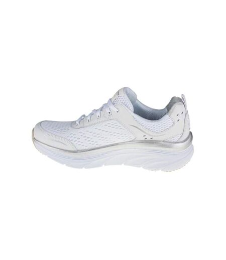 Womens/ladies D´lux Walker Leather Shoes White Skechers