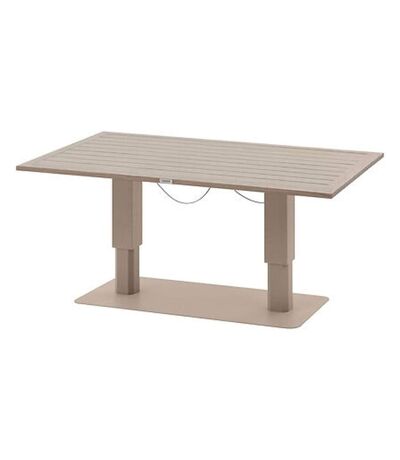 Table de jardin relevable rectangulaire en aluminium SALIMIA - Argile et lin