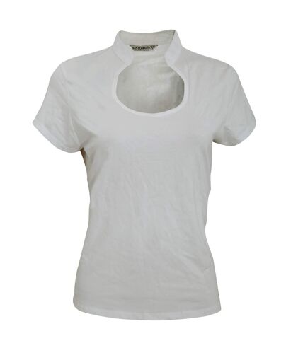 Kustom Kit Womens/Ladies Corporate Short Sleeve Keyhole Neck Top (White) - UTRW3178