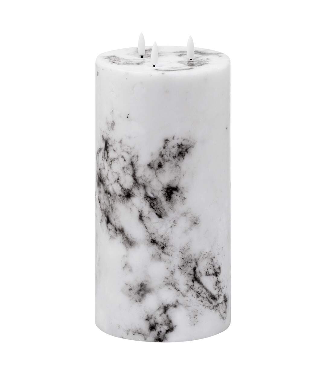 Luxe collection marble effect 3 wick electric candle 30cm x 15cm x 15cm white/black Hill Interiors-1