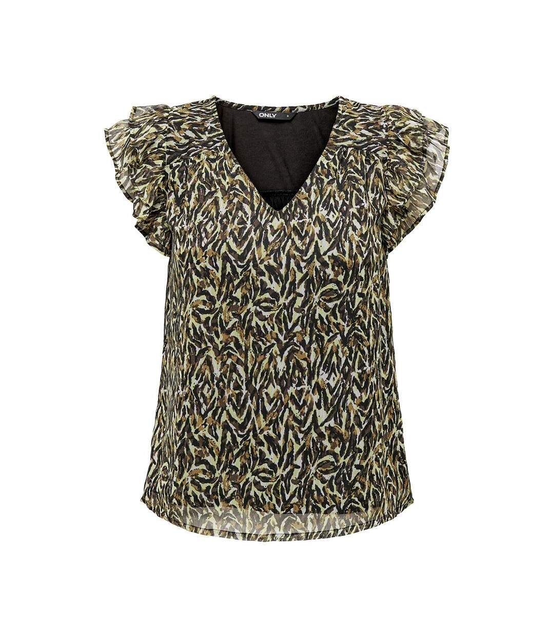 Blouse Marron/Noire Femme Only Leliza - M-1