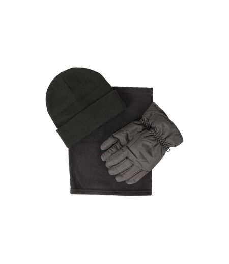Mountain Warehouse Womens/Ladies Hat Gloves And Scarf Set (Black) (L)