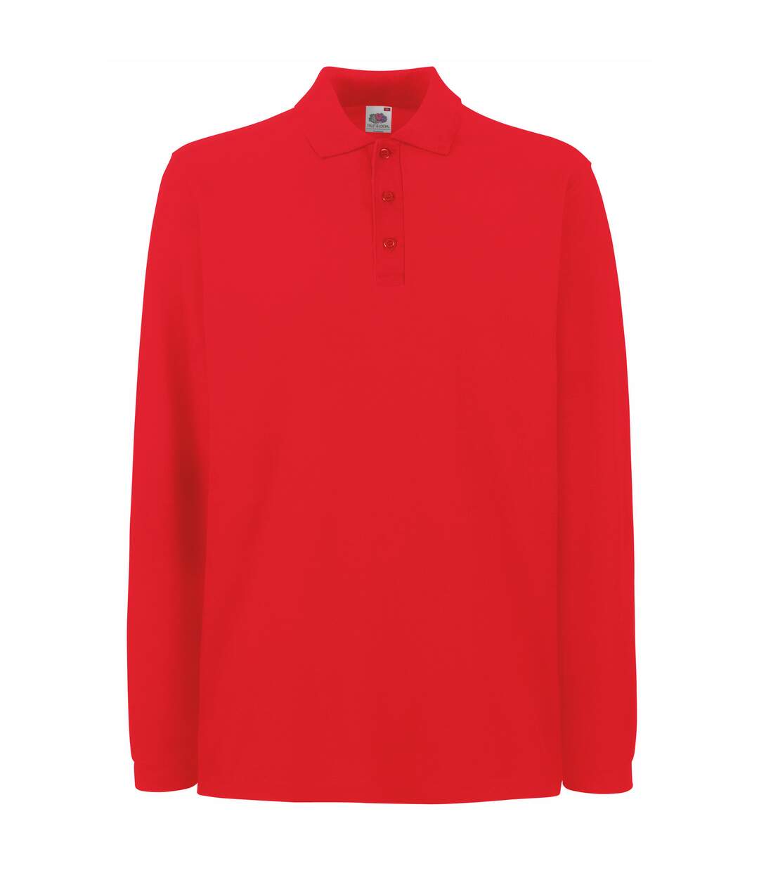 Polo À Manches Longues Homme Rouge Fruit Of The Loom-1