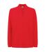 Polo À Manches Longues Homme Rouge Fruit Of The Loom-1