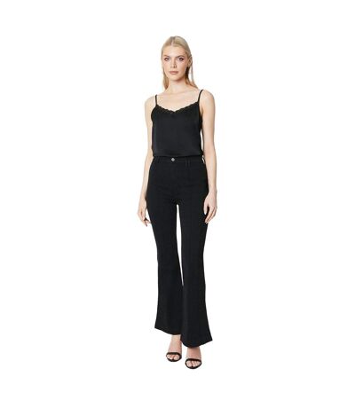 Womens/ladies Detail Seams Flared Jeans Black Principles