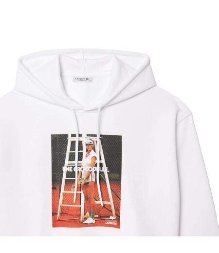 Womens/ladies Print Oversized Hoodie White Lacoste