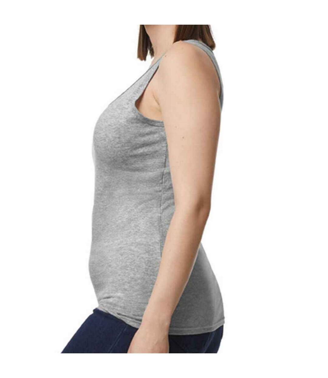 Débardeur Motif/style Uni Softstyle Femme Gris Gildan-3