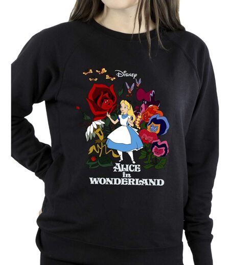 Disney - Sweat ALICE IN WONDERLAND FLOWERS - Femme (Noir) - UTBI5653