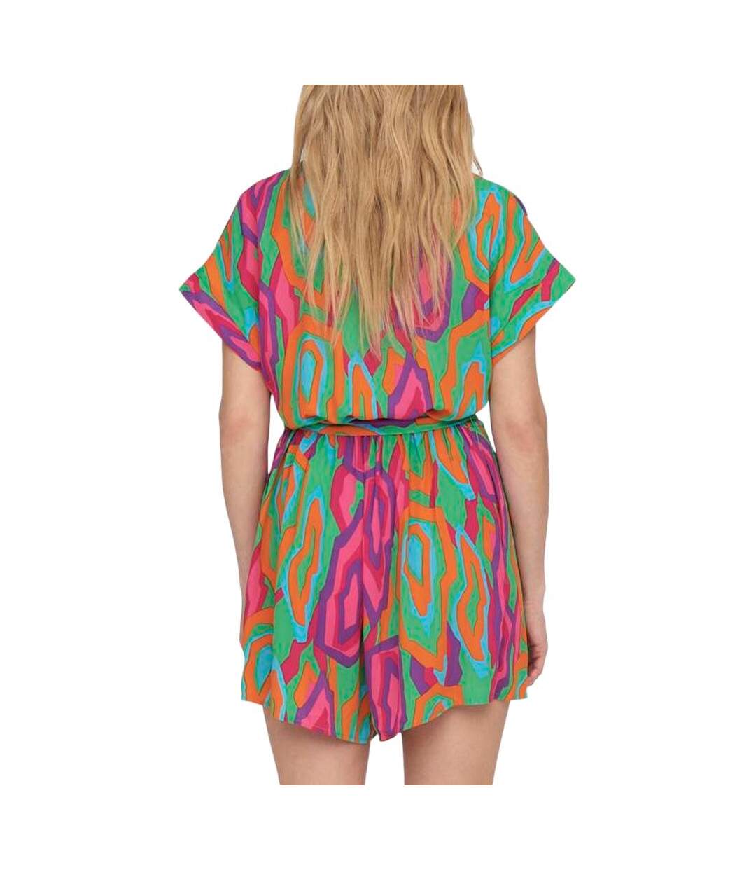 Combi-Short vert/orange femme only life poly holly - s-2
