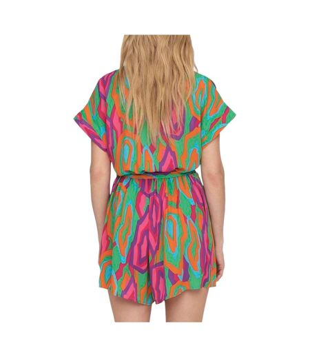 Combi-Short vert/orange femme only life poly holly - s