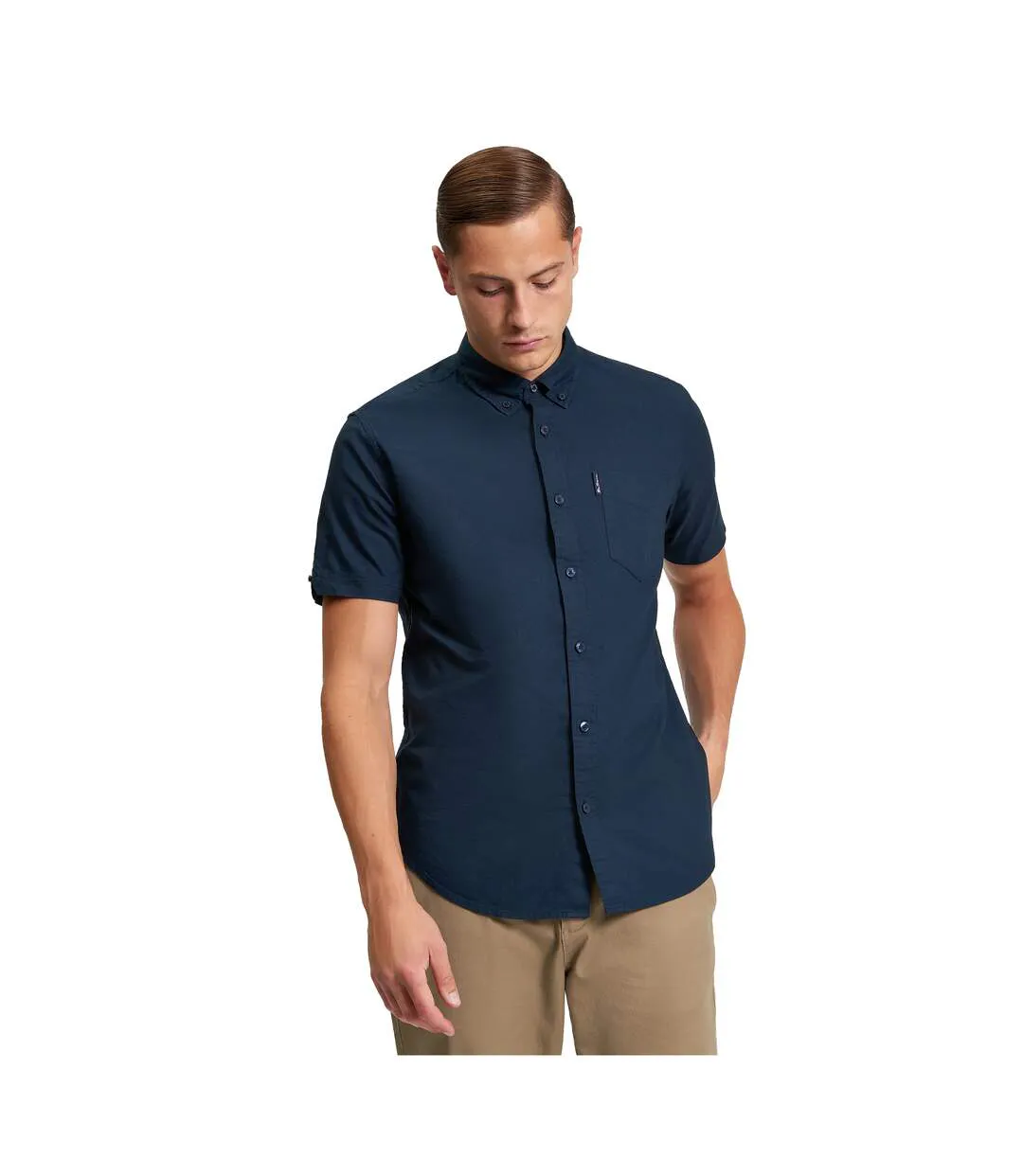 Mens Signature Oxford Short-sleeved Shirt Dark Navy Ben Sherman-2