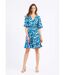Robe courte taille élastiquée à motif-1