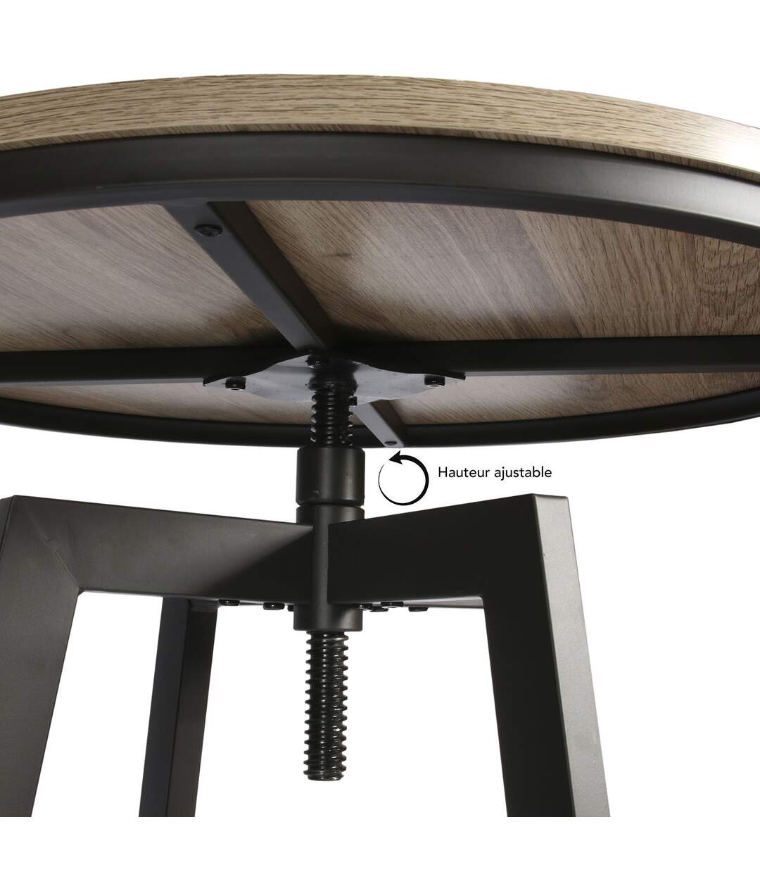Table haute avec tabourets design industriel Aria - 2 Personnes - Noir-2