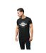 Mens Ss25 Ringer Logo T-shirt Black Khaki Lambretta-1