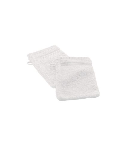 Lot de 2 Gants de Toilette Tendresse 15x21cm Blanc