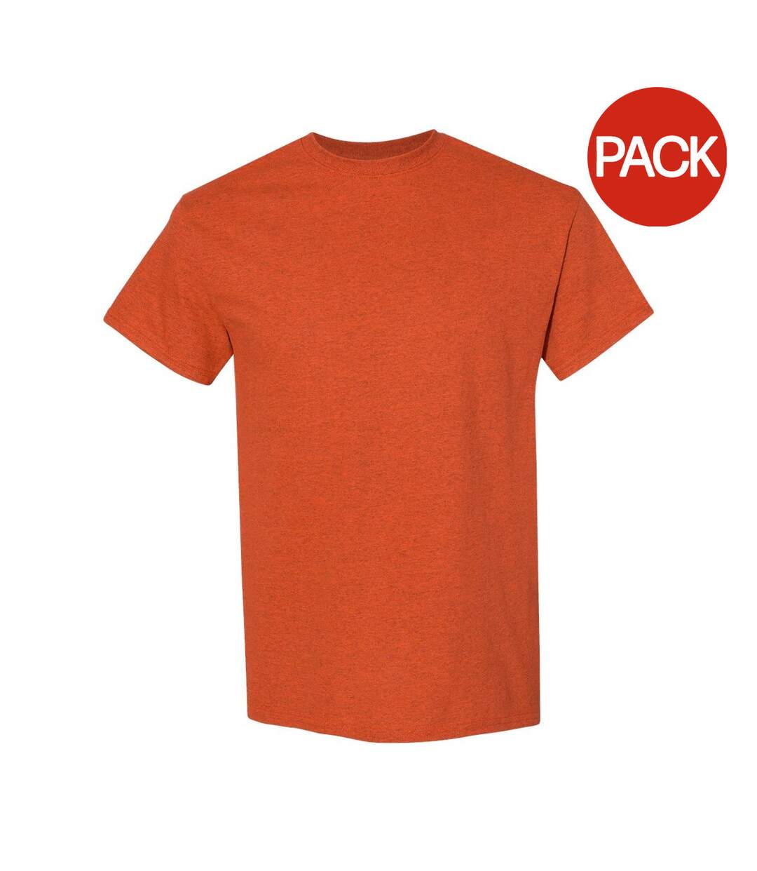 Lot de 5  t-shirts manches courtes hommes orange chiné Gildan-1