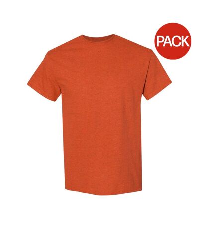 Lot de 5  t-shirts manches courtes hommes orange chiné Gildan