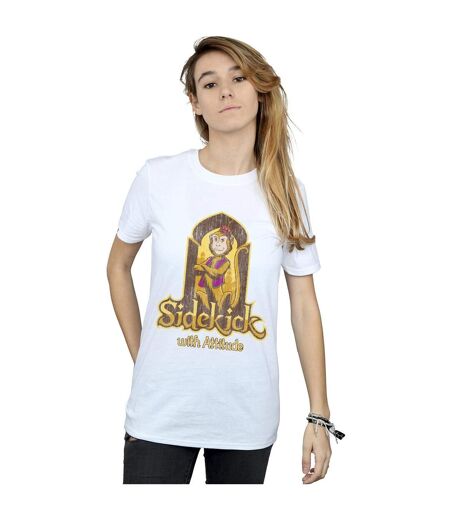 Disney Womens/Ladies Aladdin Movie Abu Sidekick With Attitude Cotton Boyfriend T-Shirt (Blanc) - UTBI8175