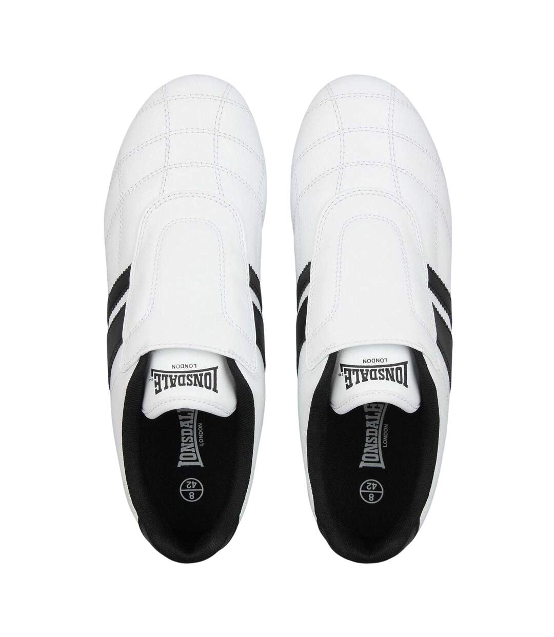 Mens Brent Leather Slip-on Trainers White Lonsdale-3
