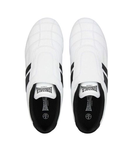 Mens Brent Leather Slip-on Trainers White Lonsdale