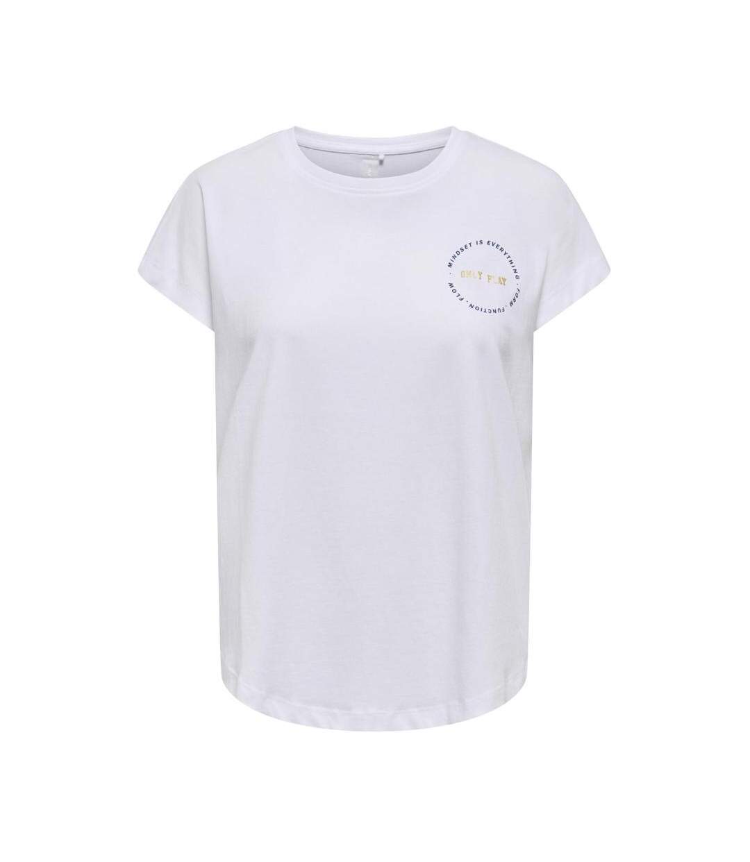 T-Shirt blanc femme only play save loose-1