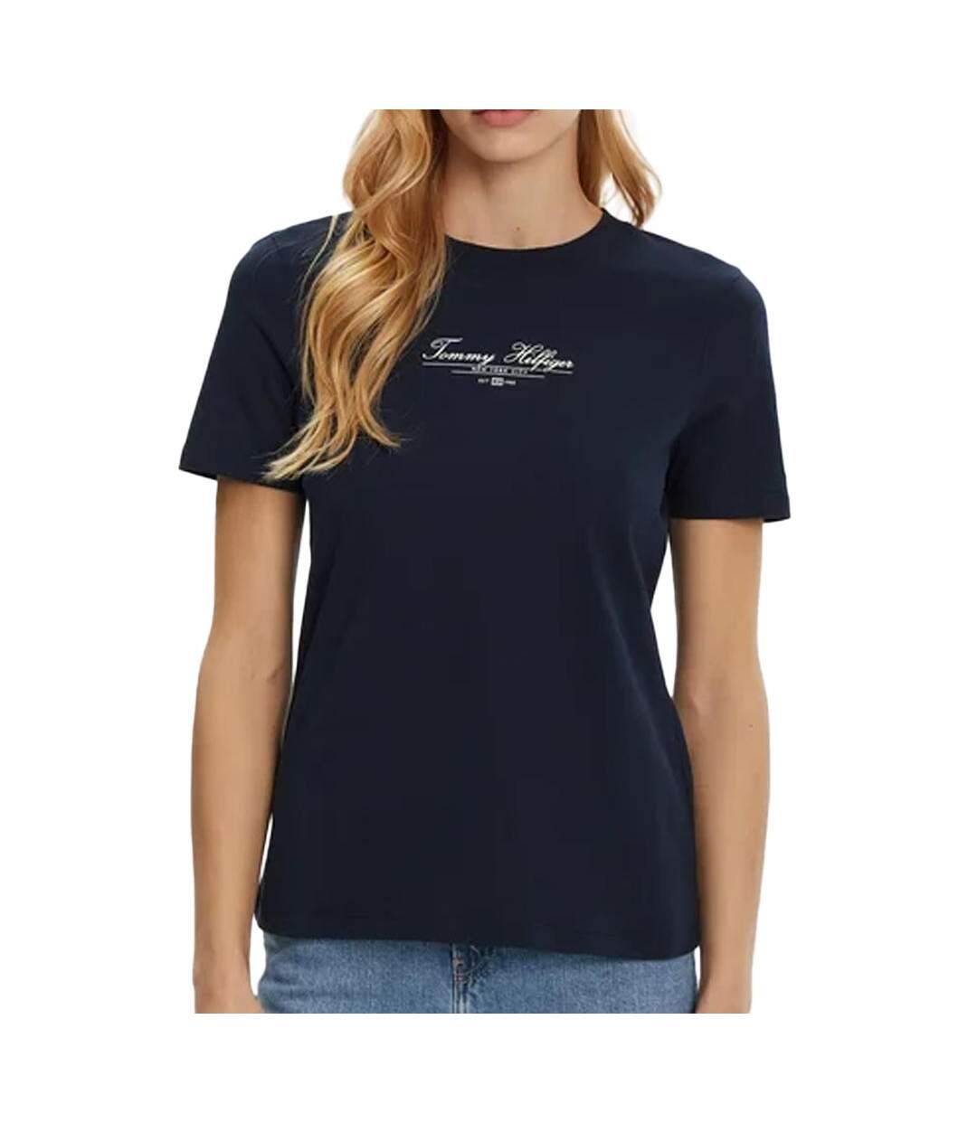T-Shirt marine femme tommy hilfiger reg - m-1