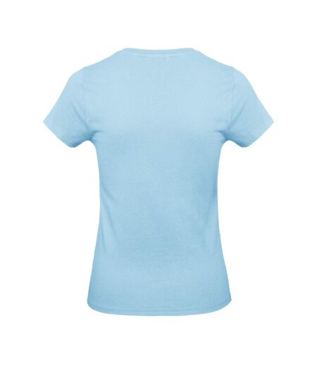 Womens/ladies feminine fit short sleeve v neck t-shirt sky blue Kariban